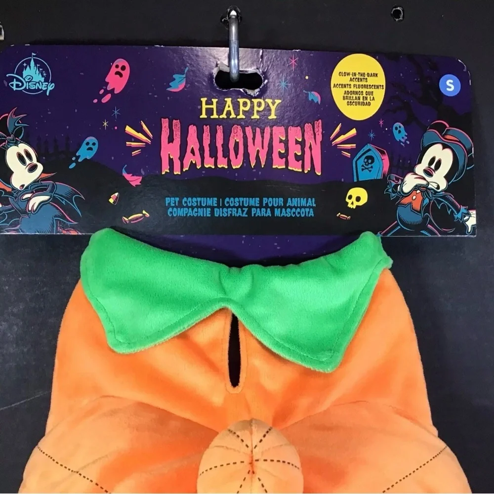 Disney Parks Mickey Jack O Lantern Pumpkin Glow in The Dark Dog Costume Medium
